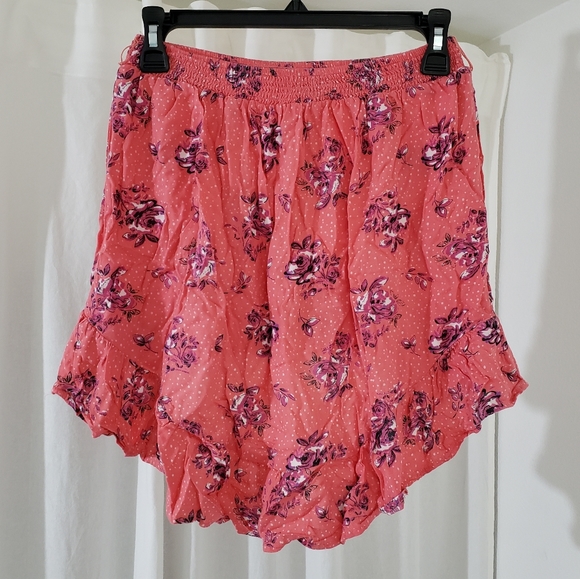 Candie's High-Low Skirt in Pink & White Floral Print Girl's Size XS/S - Picture 2 of 5